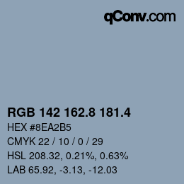 カラーコード: RGB 142 162.8 181.4 | qconv.com