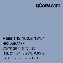 カラーコード: RGB 142 162.8 191.4 | qconv.com
