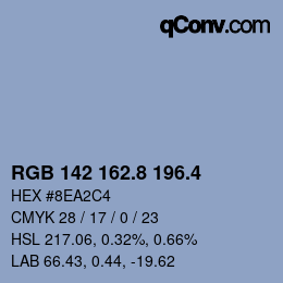カラーコード: RGB 142 162.8 196.4 | qconv.com