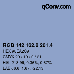 カラーコード: RGB 142 162.8 201.4 | qconv.com