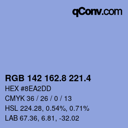 カラーコード: RGB 142 162.8 221.4 | qconv.com