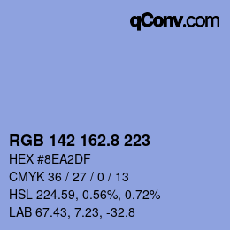 カラーコード: RGB 142 162.8 223 | qconv.com