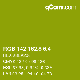 カラーコード: RGB 142 162.8 6.4 | qconv.com