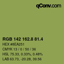 カラーコード: RGB 142 162.8 81.4 | qconv.com
