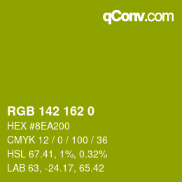 カラーコード: RGB 142 162 0 | qconv.com