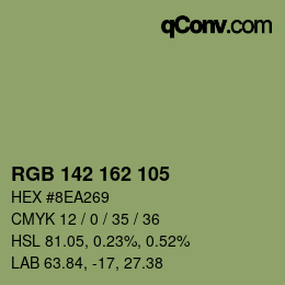 カラーコード: RGB 142 162 105 | qconv.com