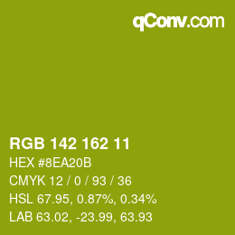 Color code: RGB 142 162 11 | qconv.com