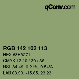 Color code: RGB 142 162 113 | qconv.com