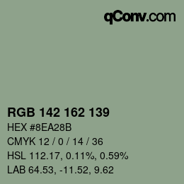 Farbcode: RGB 142 162 139 | qconv.com