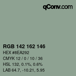 カラーコード: RGB 142 162 146 | qconv.com