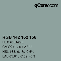 カラーコード: RGB 142 162 158 | qconv.com