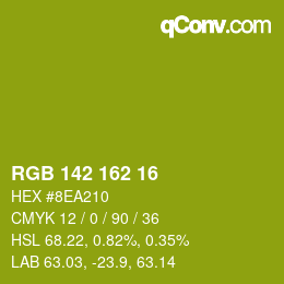 Color code: RGB 142 162 16 | qconv.com