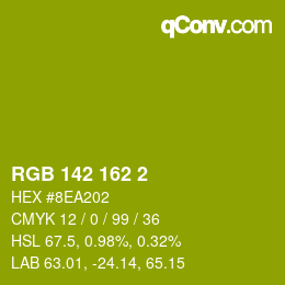 颜色代码: RGB 142 162 2 | qconv.com
