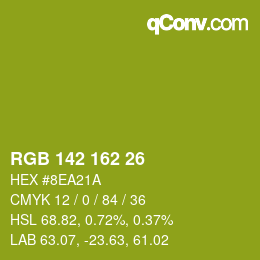 Color code: RGB 142 162 26 | qconv.com