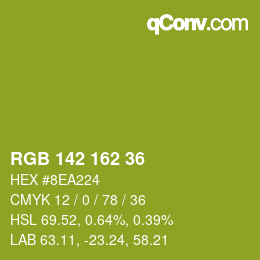 Color code: RGB 142 162 36 | qconv.com