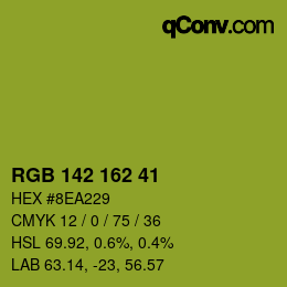 カラーコード: RGB 142 162 41 | qconv.com