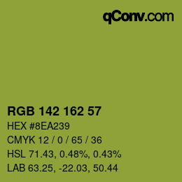 Color code: RGB 142 162 57 | qconv.com