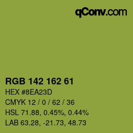 Color code: RGB 142 162 61 | qconv.com