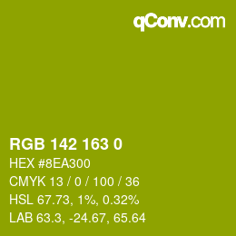 Color code: RGB 142 163 0 | qconv.com