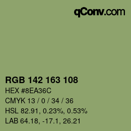Farbcode: RGB 142 163 108 | qconv.com