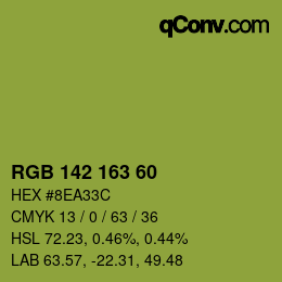 Color code: RGB 142 163 60 | qconv.com
