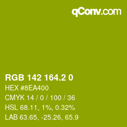 カラーコード: RGB 142 164.2 0 | qconv.com