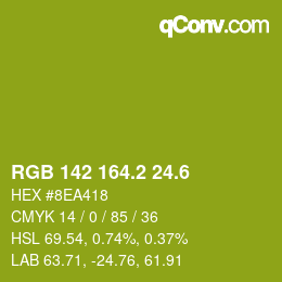 カラーコード: RGB 142 164.2 24.6 | qconv.com