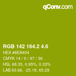 カラーコード: RGB 142 164.2 4.6 | qconv.com