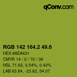 カラーコード: RGB 142 164.2 49.6 | qconv.com
