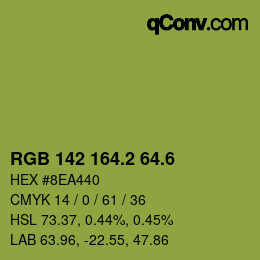 カラーコード: RGB 142 164.2 64.6 | qconv.com