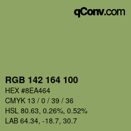 カラーコード: RGB 142 164 100 | qconv.com