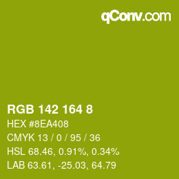 Color code: RGB 142 164 8 | qconv.com