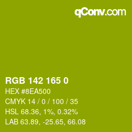 颜色代码: RGB 142 165 0 | qconv.com