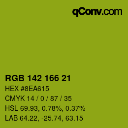 カラーコード: RGB 142 166 21 | qconv.com