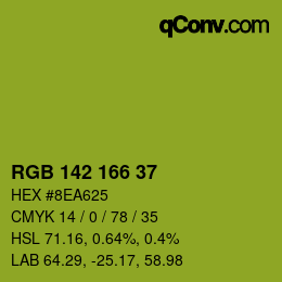Color code: RGB 142 166 37 | qconv.com