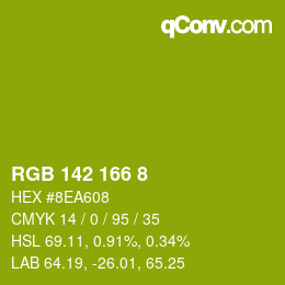 颜色代码: RGB 142 166 8 | qconv.com