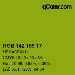 Color code: RGB 142 169 17 | qconv.com