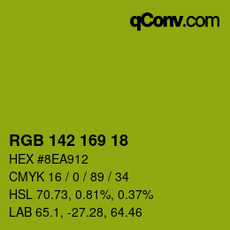 Color code: RGB 142 169 18 | qconv.com