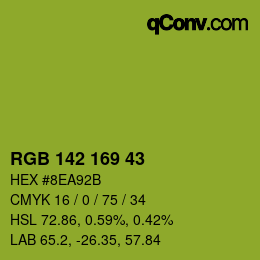 Color code: RGB 142 169 43 | qconv.com