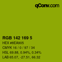 Color code: RGB 142 169 5 | qconv.com