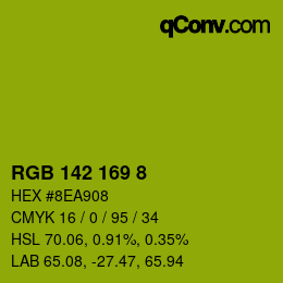 カラーコード: RGB 142 169 8 | qconv.com