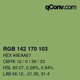 カラーコード: RGB 142 170 103 | qconv.com