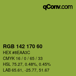 颜色代码: RGB 142 170 60 | qconv.com