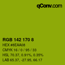 カラーコード: RGB 142 170 8 | qconv.com