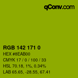 颜色代码: RGB 142 171 0 | qconv.com