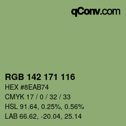 颜色代码: RGB 142 171 116 | qconv.com
