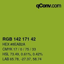 カラーコード: RGB 142 171 42 | qconv.com