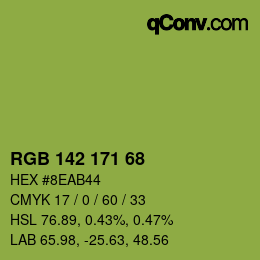 颜色代码: RGB 142 171 68 | qconv.com