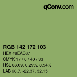 カラーコード: RGB 142 172 103 | qconv.com