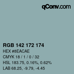 Color code: RGB 142 172 174 | qconv.com